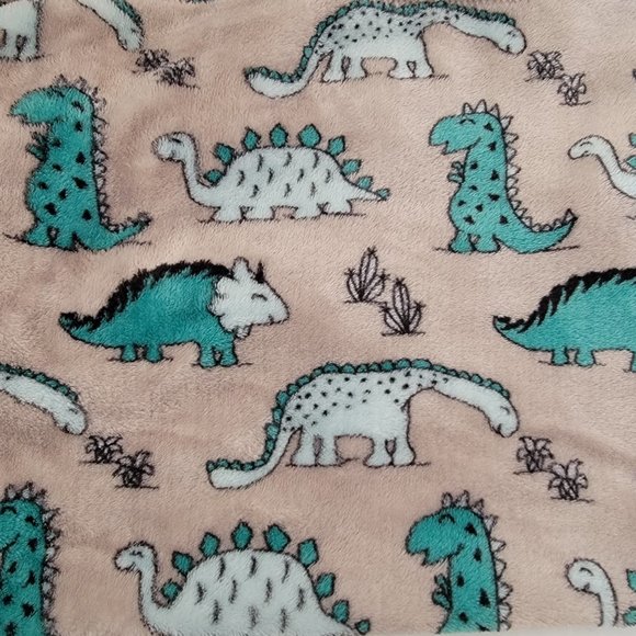 Adirondack Baby Bedding Adirondack Baby Plush Soft Dino Dinosaurs Green White Tan Blanket